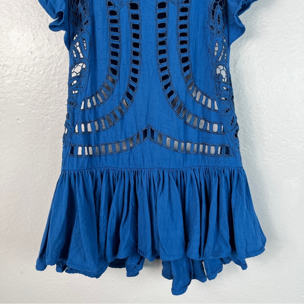 Free People Eyelet Open Back Ruffle Tank Small - Picture 5 of 9